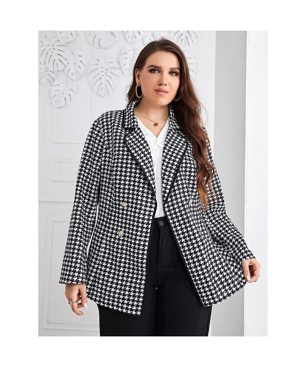 Plus Size Women Clothing 2022 Spring Autumn Fashion Vintage Button Suit Outwear Long Casual Elegant Office Oversized Coat $46...