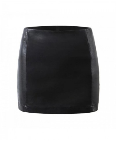 Women 2022 Pu Low Waist Faux Leather Mini Skirt Summer Sexy Black Skinny Mini Skirt $37.84 - Skirts