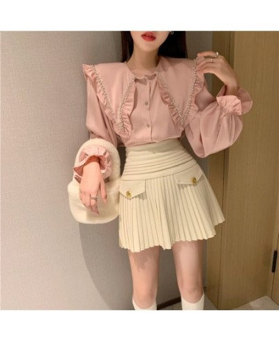 2023 Autumn/Winter Woolen Puffy Skirt New Metal Button Pleated Skirt Fashion Mini Skirt Girl Birthday Party Cute Short Skirt ...