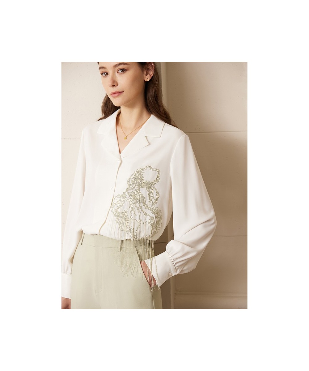 Shirts for Women 2023 Spring Tops New Chinese Style Office Lady Shirt Embroidered Tassel Chiffon Blouse 72341044 $91.84 - Wom...