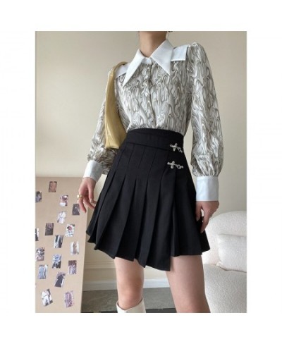 Rivet Fashion Black Color Women Pleated Skirt High Waist Asymmetrical Hip Hop Skirt Irregular Clothes $62.49 - Skirts