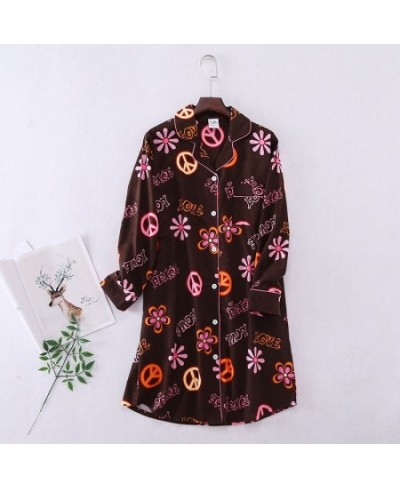 2023 Spring Autumn Female Casual Sleep dress Ladies 100% Cotton Nightgown Women Long sleeve Turn-down collar Cardigan $39.41 ...