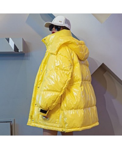 Oversized Women's Down Jacket Hooded Parka 2023 Fashion Glossy Waterproof Candy Colors Warm 90% White Duck Down Coat Winter $...