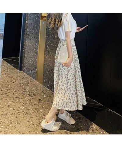 Skirts Women Summer Tender New Fashion Elegant Soft Floral Leisure Daily All-match Vintage Simple Korean Style Chic Sweet Lad...