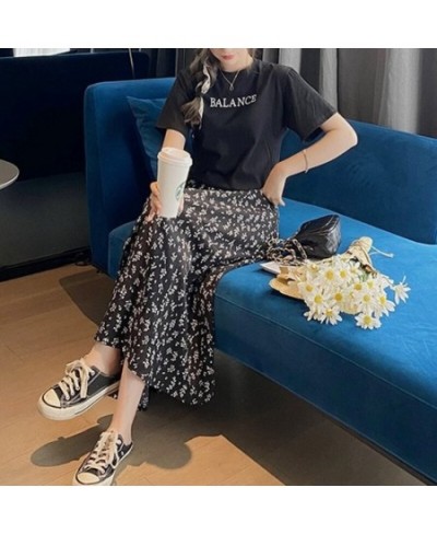 Skirts Women Summer Tender New Fashion Elegant Soft Floral Leisure Daily All-match Vintage Simple Korean Style Chic Sweet Lad...