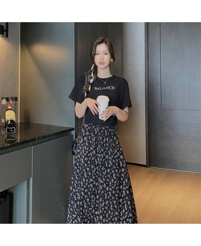 Skirts Women Summer Tender New Fashion Elegant Soft Floral Leisure Daily All-match Vintage Simple Korean Style Chic Sweet Lad...