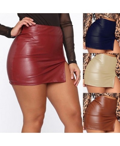 Women Leather Night Clubwear Skirts Summer Pure Color PU-leather Zipper Sexy Hip Leather MIni Skirts Faldas Mujer Moda 2022 $...