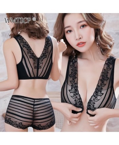 Versatile wedding dress front button no steel ring sexy brand lace underwear half cup plus size women's bra $25.20 - Underwear