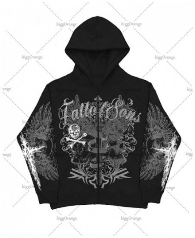 Retro American Fashion Medieval Print Zip Hoodie Women Casual Loose Warm Fall Streetwear Y2K Style Top Harajuku Jacket $46.24...