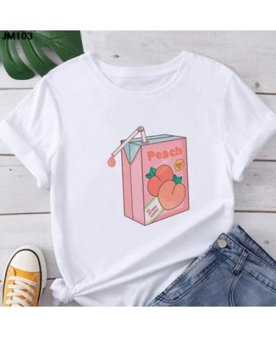 Kawaii Japanese Juice Print Cartoon Women's T-shirt Summer Fashion Womans Pink Tops T Shirt Harajuku Casual Short-sleeved $19...