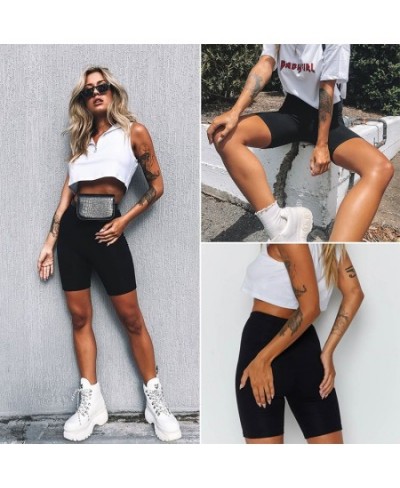 Shorts Women Thin Fitness Casual High Waist Fashion Biker Shorts Summer Slim Knee-Length Bottoms Black Cycling Shorts $21.48 ...