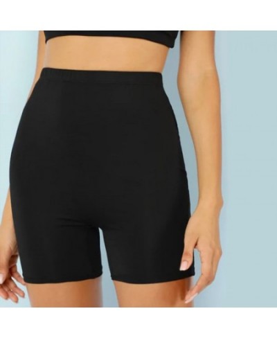 Shorts Women Thin Fitness Casual High Waist Fashion Biker Shorts Summer Slim Knee-Length Bottoms Black Cycling Shorts $21.48 ...