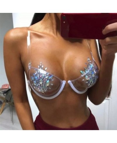 3/4 Cup Sexy Transparent Clear Push Up Bra for Women Bra Invisible Underwear TPU Plastic Shoulder Straps See Through Bralette...