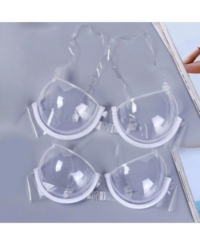 3/4 Cup Sexy Transparent Clear Push Up Bra for Women Bra Invisible Underwear TPU Plastic Shoulder Straps See Through Bralette...