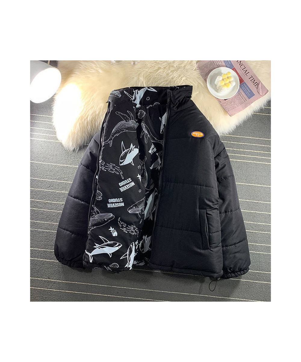 New Winter Jacket Women Hooded Coat Jackets Printed Korean Harajuku Loose Casual Cotton-padded Winter Fashion Coat 2022 Tops ...