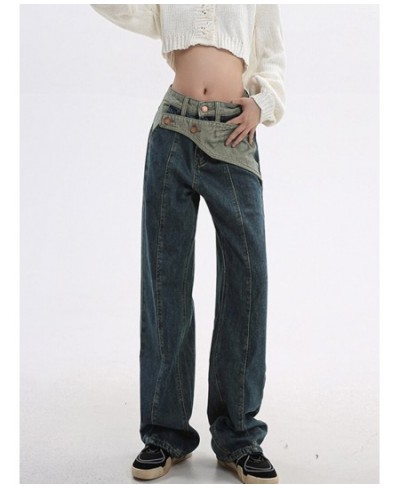 Baggy Jeans Denim Irregular Jeans Women High Waisted Patchwork Panelled Streetwear Fashion New 2023 Y2k Wide Leg Pants Design...