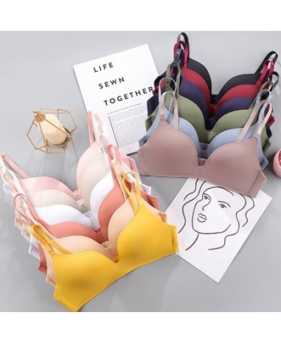 Sexy Bras Breathable Thin Bras Female's Bra Breathable Gathered Lingerie Women Seamless Bra Girls Students No Wire Push Up $1...