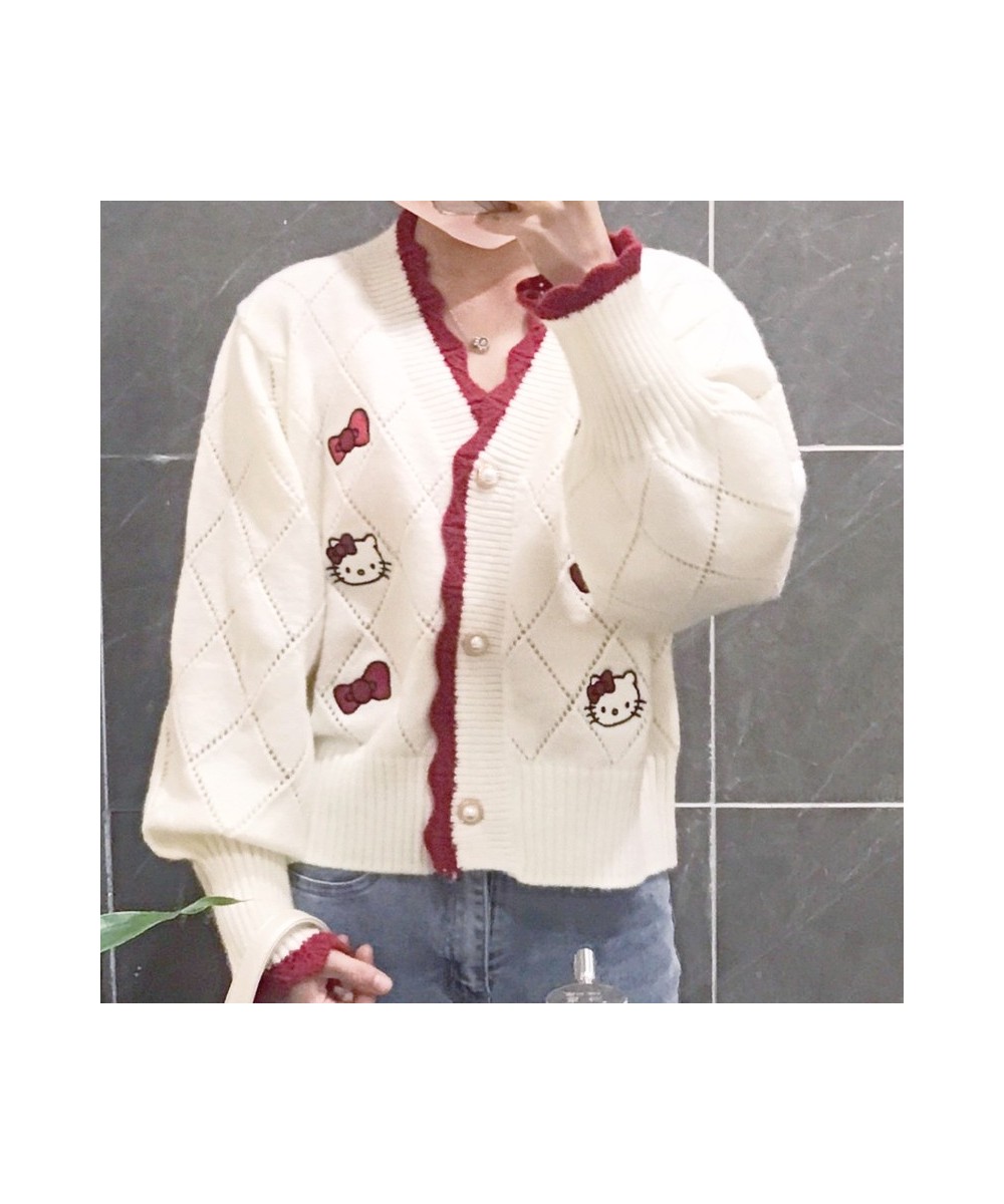 Hello Kitty Elegant Women Cardigans Warm Soft Sweaters Cute Loose Mini Coat Party Girls Korean Fashion Style Tops Clothes $62...