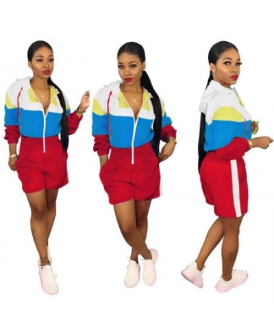 Casual Print Loose Women Playsuit Rompers Long Sleeve Turn Down Collar Zip Pocket Short Jumpsuit Sun Resistant Colorful $43.3...