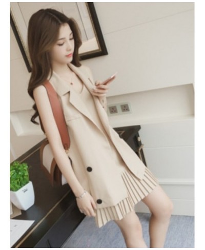 Spring Summer 2023 Medium Long Suit Vest Coat+pleated Suspender Dress Fashion Suit Women's Leisure Two-piece Set Two Piece $4...