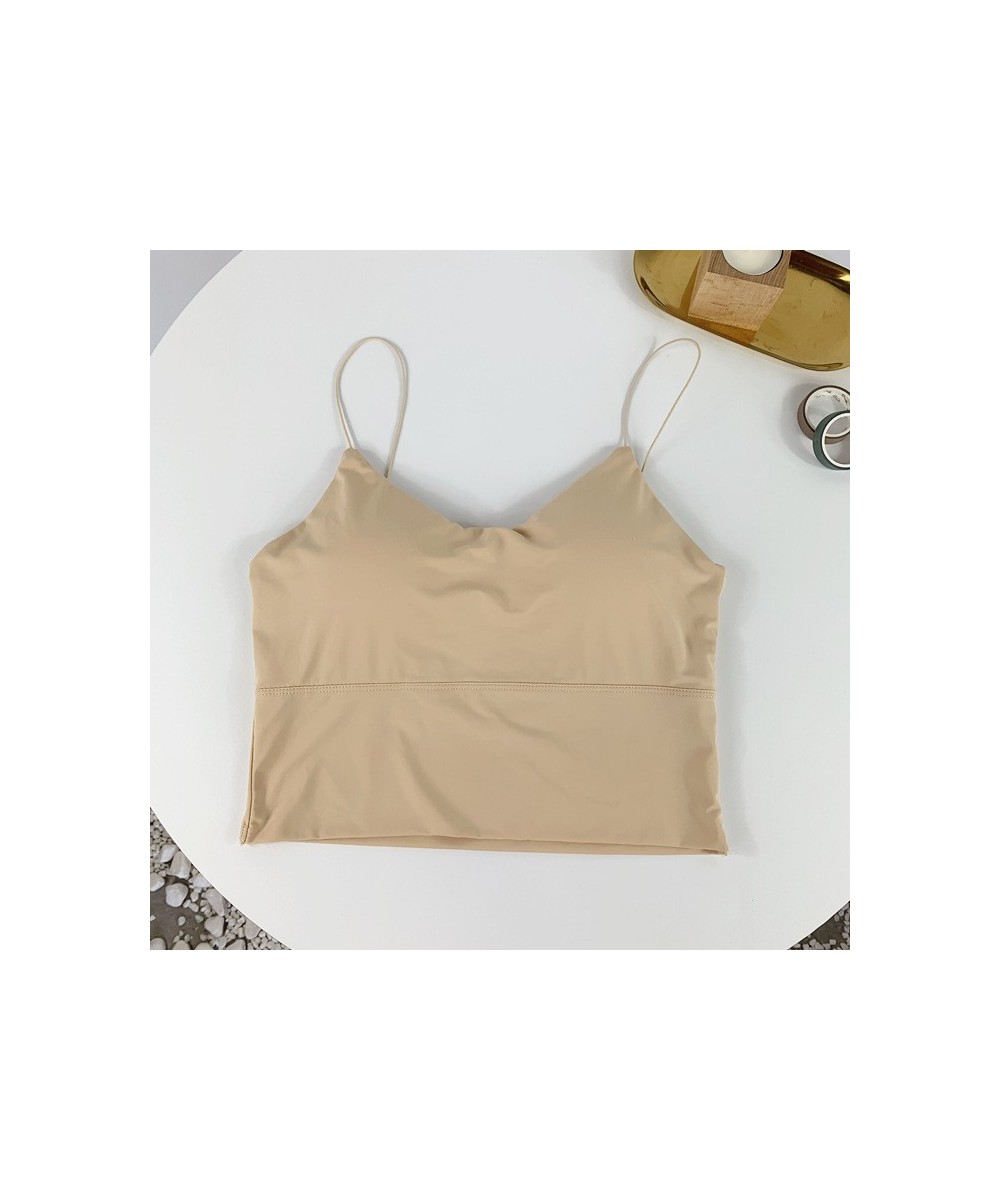 Sexy Women Summer Crop Tops Ice Silk Female Spaghetti Strap Wrapped Camisole Bra Top Sleeveless Streetwear Tube Top Sports Ta...