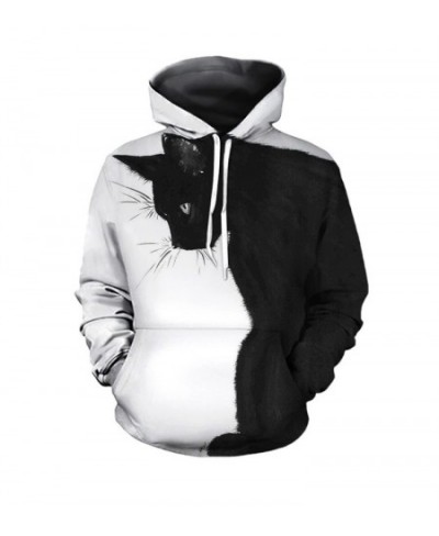 2023 Black and White Cat 3D Print Hoodie Sweatshirts Mens Women Fashion Casual Pullover Harajuku Streetwear Hoodies $33.17 - ...