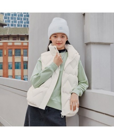 Down Vest Women Loose Stand Collar Simple Wind 2022 Winter New Sweet Love Coat Fashionable All Match $72.75 - Jackets & Coats