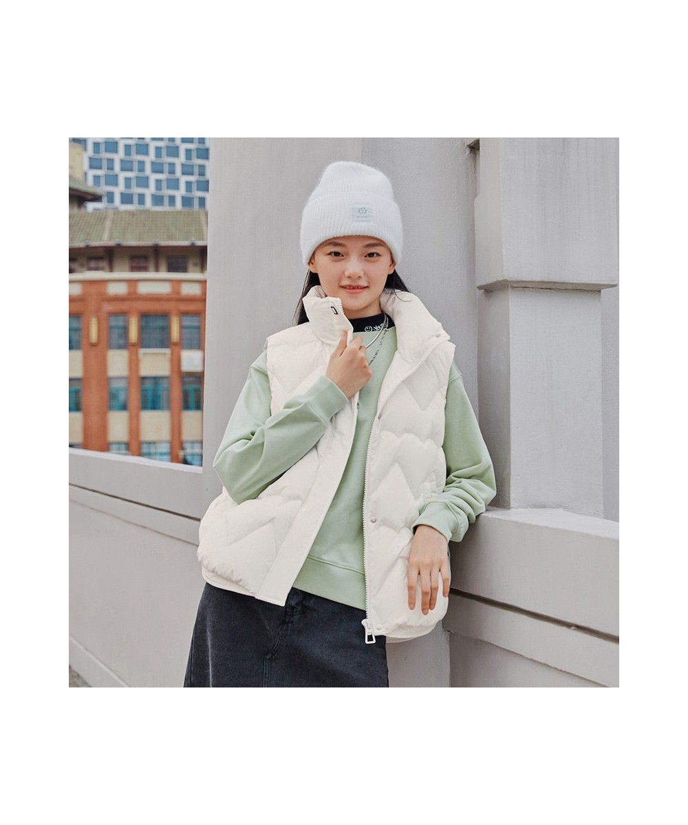 Down Vest Women Loose Stand Collar Simple Wind 2022 Winter New Sweet Love Coat Fashionable All Match $72.75 - Jackets & Coats