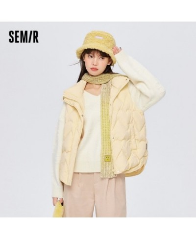 Down Vest Women Loose Stand Collar Simple Wind 2022 Winter New Sweet Love Coat Fashionable All Match $72.75 - Jackets & Coats