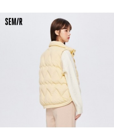 Down Vest Women Loose Stand Collar Simple Wind 2022 Winter New Sweet Love Coat Fashionable All Match $72.75 - Jackets & Coats