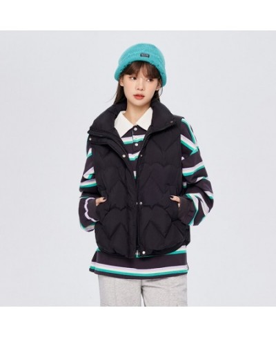 Down Vest Women Loose Stand Collar Simple Wind 2022 Winter New Sweet Love Coat Fashionable All Match $72.75 - Jackets & Coats