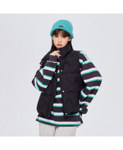 Down Vest Women Loose Stand Collar Simple Wind 2022 Winter New Sweet Love Coat Fashionable All Match $72.75 - Jackets & Coats