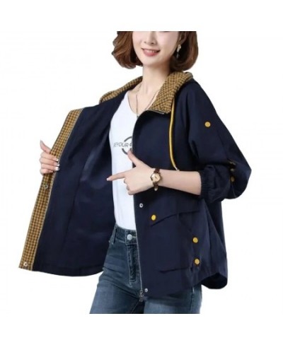 2023 NEW Spring Autumn Short Jacket Women Hooded Tops Loose Casual Coat Outerwear Female Windbreaker Navy Blue Yellow Clothes...