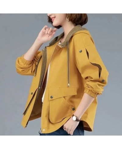 2023 NEW Spring Autumn Short Jacket Women Hooded Tops Loose Casual Coat Outerwear Female Windbreaker Navy Blue Yellow Clothes...