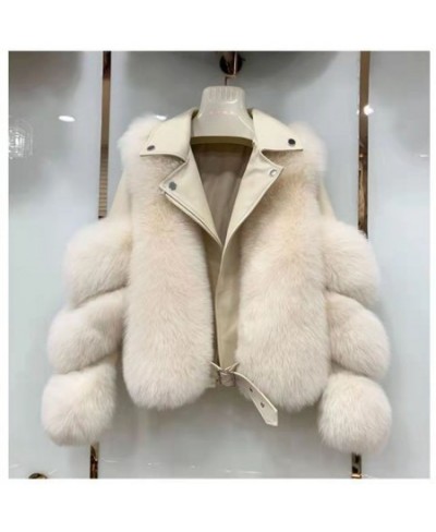 Fox fur jacket luxury women's 2023 winter high-quality artificial mink coat sheepskin leather locomotive short fur $100.57 - ...