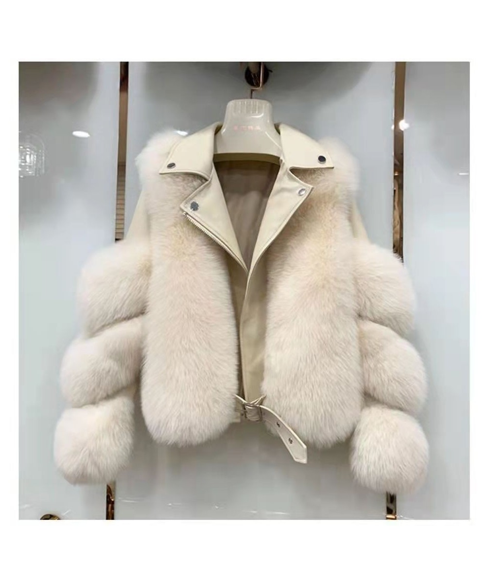 Fox fur jacket luxury women's 2023 winter high-quality artificial mink coat sheepskin leather locomotive short fur $100.57 - ...