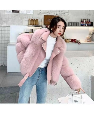 Fox fur jacket luxury women's 2023 winter high-quality artificial mink coat sheepskin leather locomotive short fur $100.57 - ...