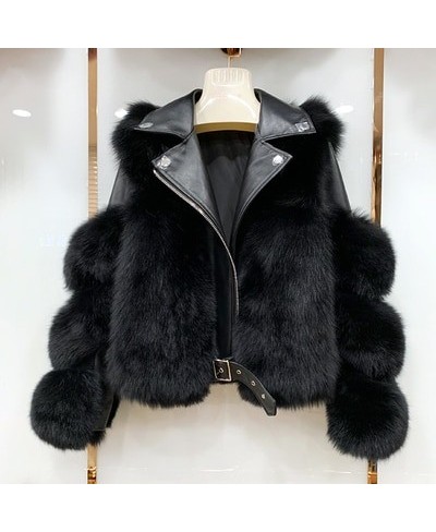 Fox fur jacket luxury women's 2023 winter high-quality artificial mink coat sheepskin leather locomotive short fur $100.57 - ...