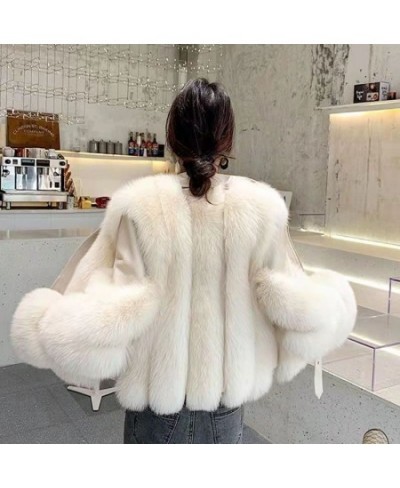 Fox fur jacket luxury women's 2023 winter high-quality artificial mink coat sheepskin leather locomotive short fur $100.57 - ...