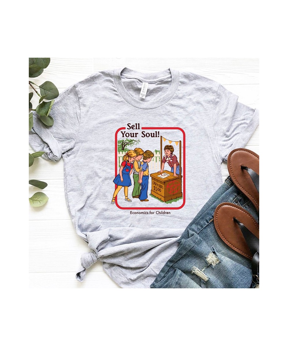 Sell Your Soul Women Tshirt Vintage Short Sleeve Essential Steven Rhodes Tops Cotton Funny Cartoons Womens T-shirt $25.82 - T...