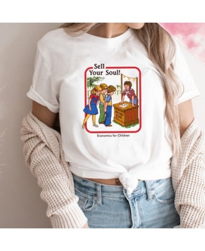 Sell Your Soul Women Tshirt Vintage Short Sleeve Essential Steven Rhodes Tops Cotton Funny Cartoons Womens T-shirt $25.82 - T...