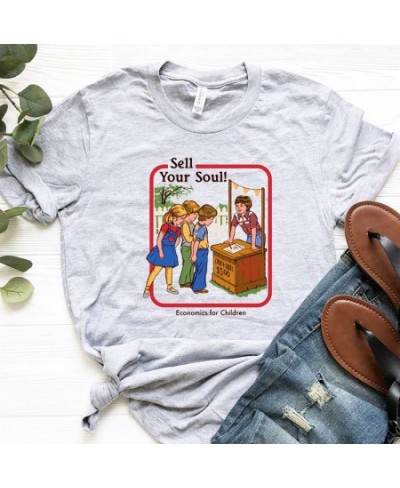 Sell Your Soul Women Tshirt Vintage Short Sleeve Essential Steven Rhodes Tops Cotton Funny Cartoons Womens T-shirt $25.82 - T...