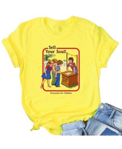 Sell Your Soul Women Tshirt Vintage Short Sleeve Essential Steven Rhodes Tops Cotton Funny Cartoons Womens T-shirt $25.82 - T...