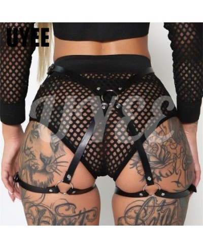 Women Sexy Garter Belt PU Leather Harness BDSM Tight Lingerie Fetish Leg Thigh Ring Punk Erotic Pajamas Gothic Accessories $1...