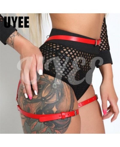 Women Sexy Garter Belt PU Leather Harness BDSM Tight Lingerie Fetish Leg Thigh Ring Punk Erotic Pajamas Gothic Accessories $1...