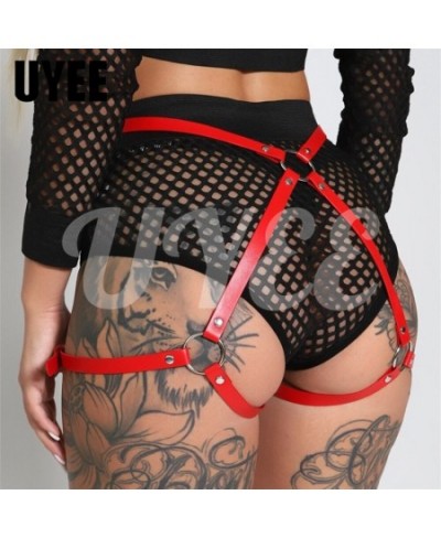 Women Sexy Garter Belt PU Leather Harness BDSM Tight Lingerie Fetish Leg Thigh Ring Punk Erotic Pajamas Gothic Accessories $1...