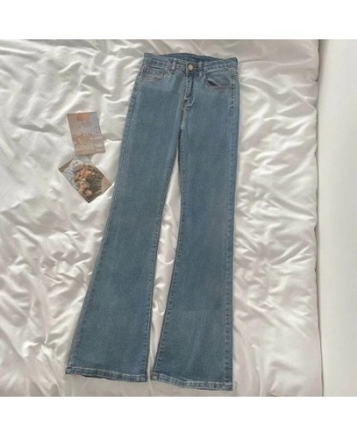 Vintage High Waist Slim Denim Pantalones Fashion Korean Stretch Streetwear Women's Flare Jeans Spring Autumn Skinny Flare Jea...