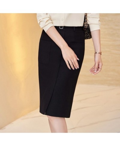 Coffee Skirt Women Autumn 2022 New Professionl Formal Work Clothes Mid Length Short Bottoms Black $55.90 - Bottoms