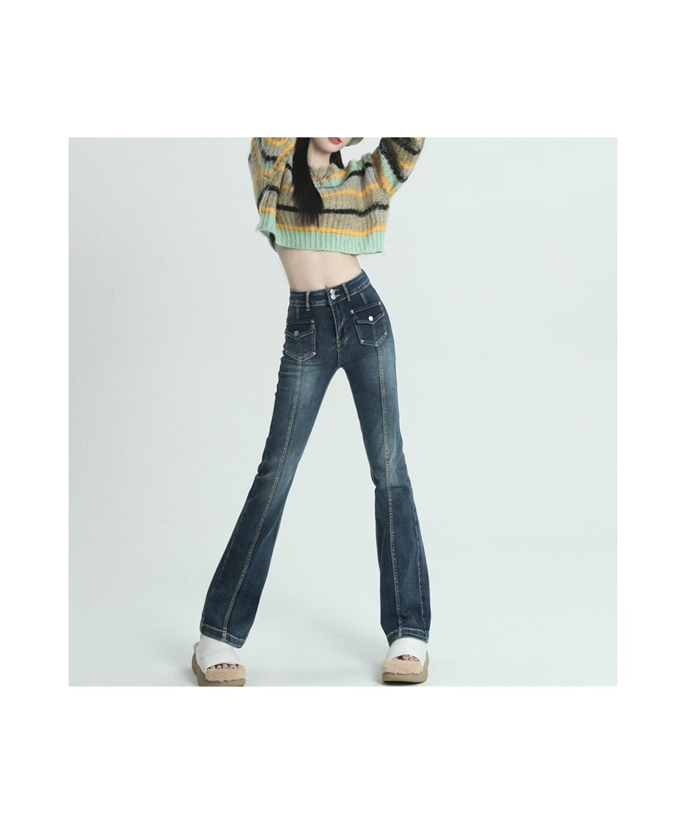 High Waisted Jeans for Women Stretch Skinny 2022 New Chic Vintage Fashion High Street Flare Pants Full Length Y2k Jeans $59.2...