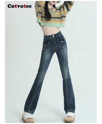 High Waisted Jeans for Women Stretch Skinny 2022 New Chic Vintage Fashion High Street Flare Pants Full Length Y2k Jeans $59.2...